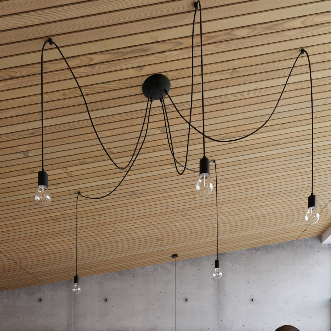 Żyrandol EDISON 3 czarny lampa sufitowa podwieszana pająk trzy żarówki - Sollux Lighting Żyrandol EDISON 3 czarny lampa sufitowa podwieszana pająk trzy żarówki - Sollux Lighting