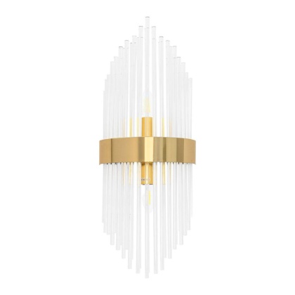 Kinkiet FLORENS M złoty kryształowy glamour do salonu - Moosee