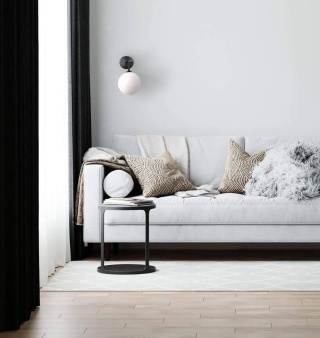 Kinkiet DORADO czarny kulisty klosz - Light Prestige