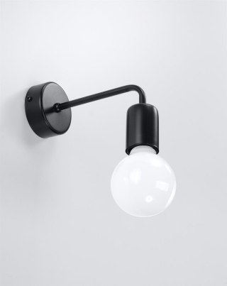 Kinkiet DUOMO czarny industrialny z odsłoniętą żarówką - Sollux Lighting