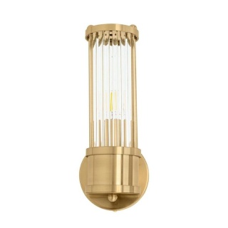 Kinkiet PILAR I złoty ze szklanym kloszem glamour do salonu - Moosee