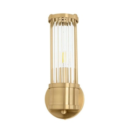 Kinkiet PILAR I złoty ze szklanym kloszem glamour do salonu - Moosee