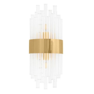 Kinkiet PORTOFINO złoty kryształowy elegancki do salonu - Moosee