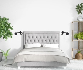 Kinkiet SNOW czarny z wysięgnikiem lampka do czytania - Light Prestige