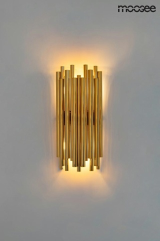 Kinkiet TUBO złoty elegancki 2xE14 do salonu - Moosee