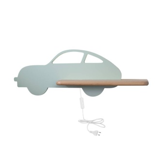 Kinkiet lampka dla chłopca LED z półką CAR samochód miętowy z kablem - Candellux Lighting