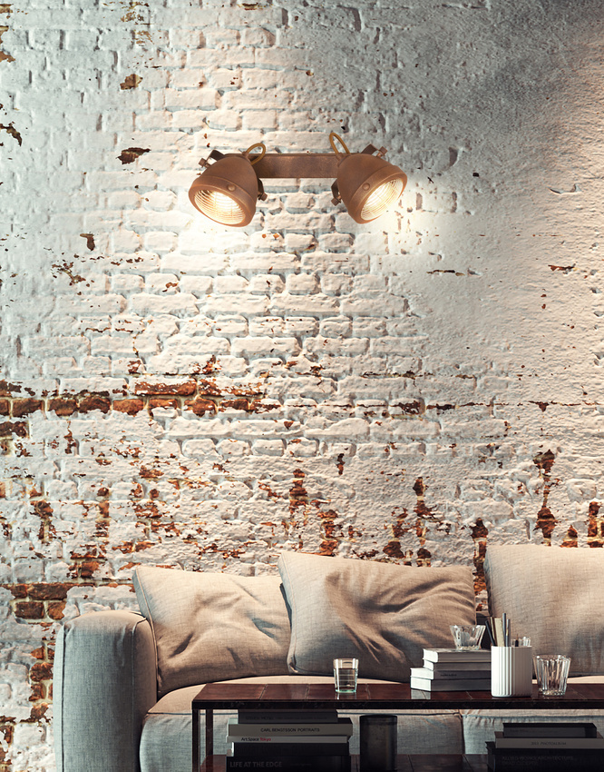 Kinkiet / plafon FRODO 2 rdzawo-brązowy industrialny na listwie - Candellux Lighting Kinkiet / plafon FRODO 2 rdzawo-brązowy industrialny na listwie - Candellux Lighting