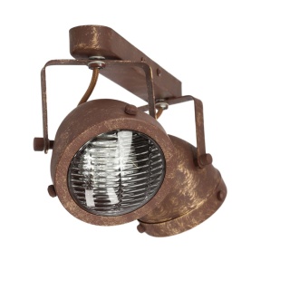Kinkiet / plafon FRODO 2 rdzawo-brązowy industrialny na listwie - Candellux Lighting
