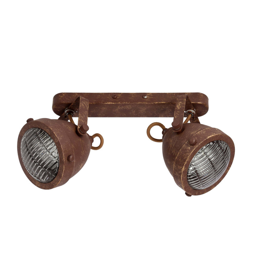 Kinkiet / plafon FRODO 2 rdzawo-brązowy industrialny na listwie - Candellux Lighting