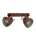 Kinkiet / plafon FRODO 2 rdzawo-brązowy industrialny na listwie - Candellux Lighting