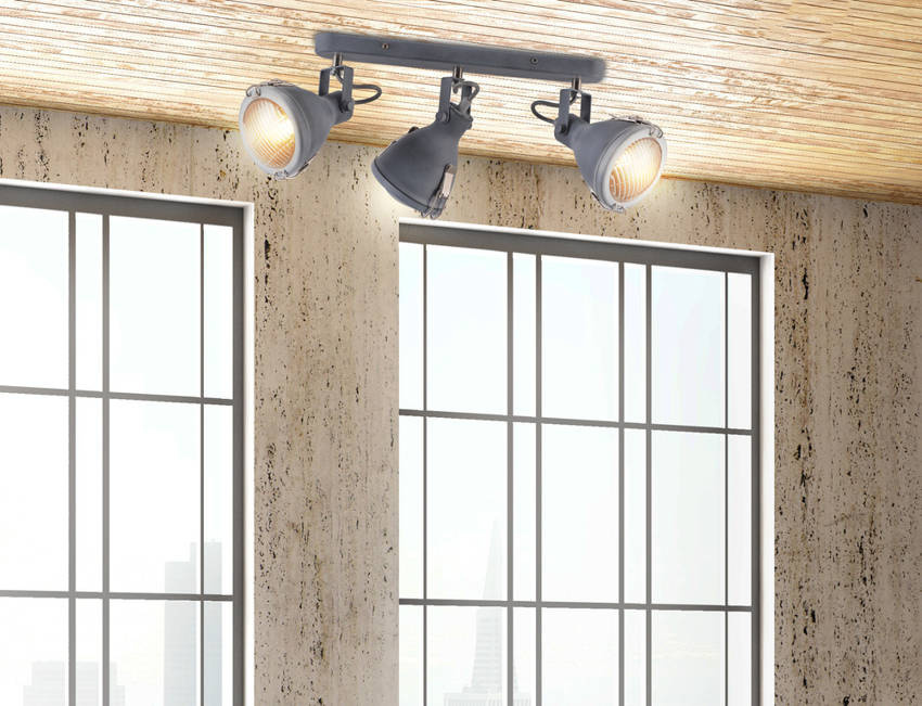 Kinkiet / plafon CRODO 3 szary retro rustykalny - Candellux Lighting Kinkiet / plafon CRODO 3 szary retro rustykalny - Candellux Lighting