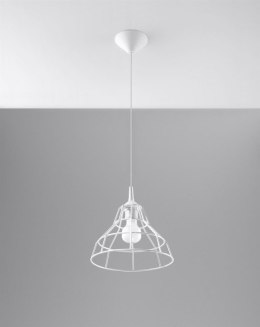Lampa wisząca ANATA biała loft druciany klosz - Sollux Lighting