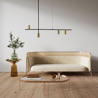 Lampa wisząca ARIZONA 4 linia czarno /złota - Light Prestige