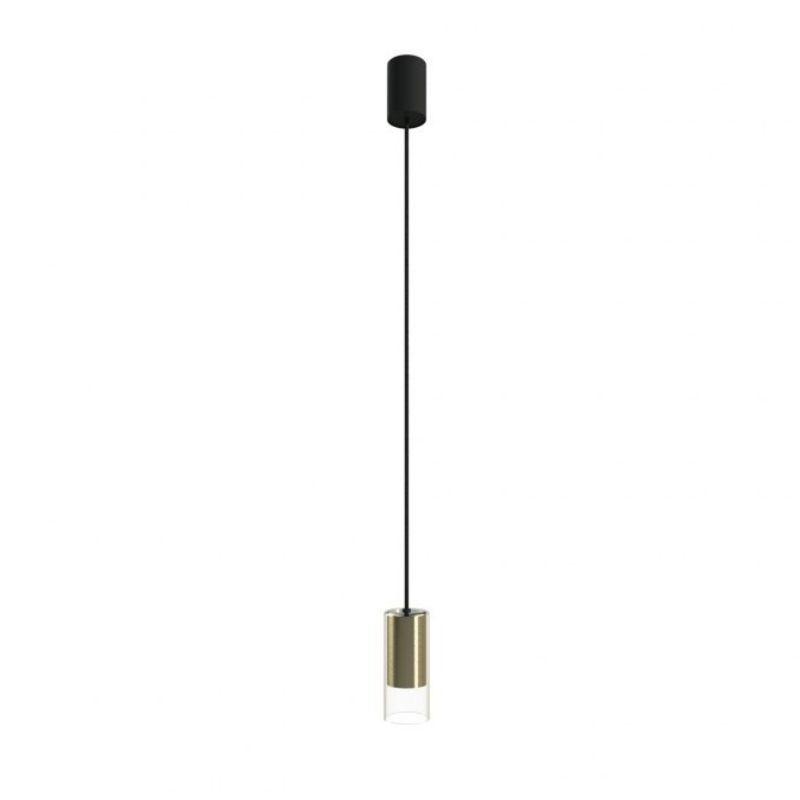 Lampa wisząca CYLINDER S mosiądz / transparentne szkło zwis - Nowodvorski Lighting Lampa wisząca CYLINDER S mosiądz / transparentne szkło zwis - Nowodvorski Lighting