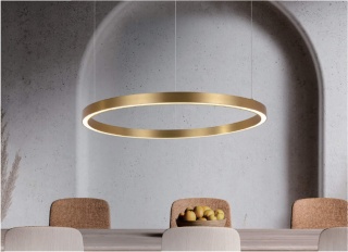Lampa wisząca MIDWAY duża 80 złota ring obręcz - Light Prestige