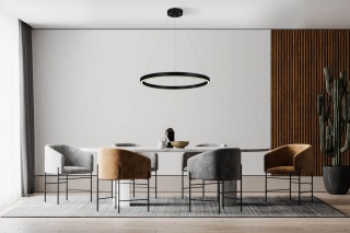 Lampa wisząca MIDWAY mała 60 czarna Triangle ring obręcz - Light Prestige