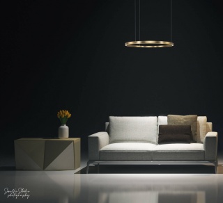 Lampa wisząca MIDWAY mała 60 złota ring obręcz - Light Prestige