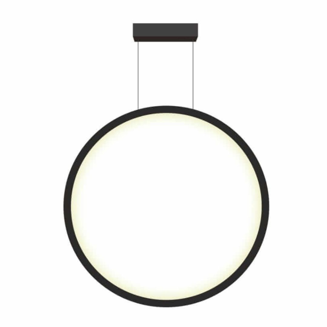 Lampa wisząca MIRROR duża czarna LED obręcz wokół lustra IP44 do łazienki - Light Prestige