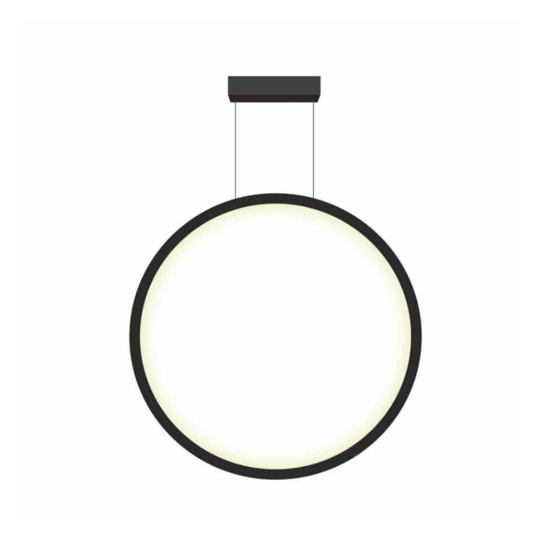 Lampa wisząca MIRROR mała czarna LED obręcz wokół lustra IP44 do łazienki - Light Prestige