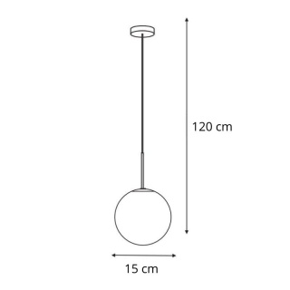 Lampa wisząca PALLA chrom mała szklany kulisty klosz - Light Prestige