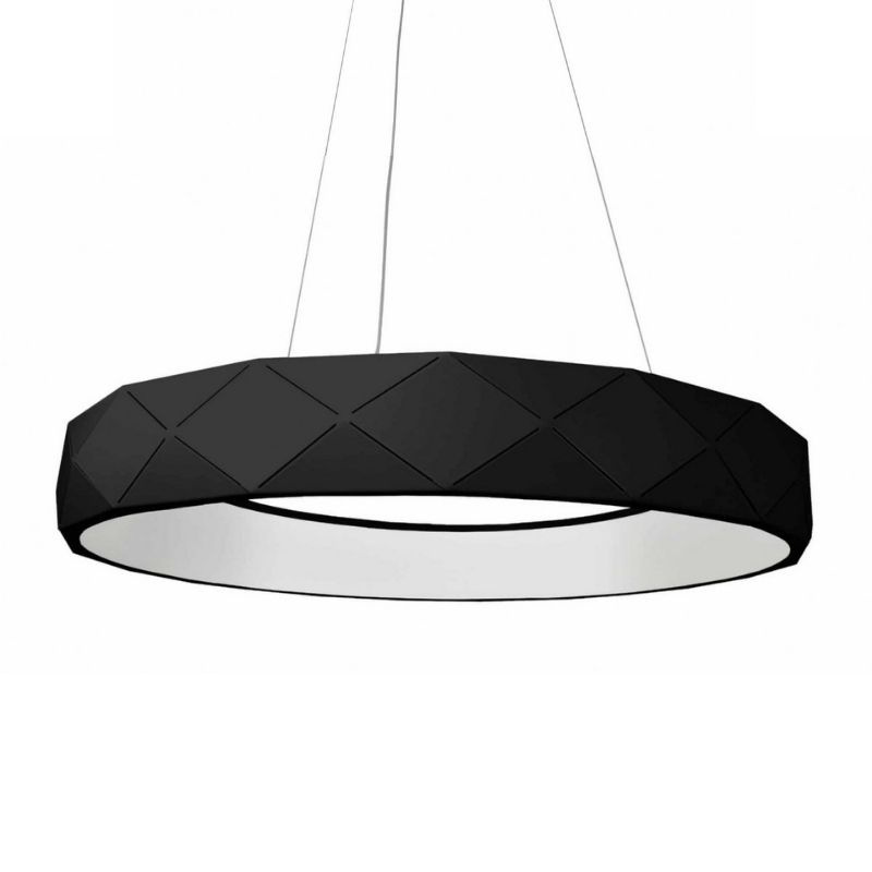 Lampa wisząca REUS czarna obręcz LED - Light Prestige