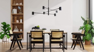 Lampa wisząca SNOW 6 czarna nowoczesna - Light Prestige