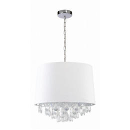 Lampa wisząca VIGO biała elegancka klasyczna z kryształkami - Light Prestige