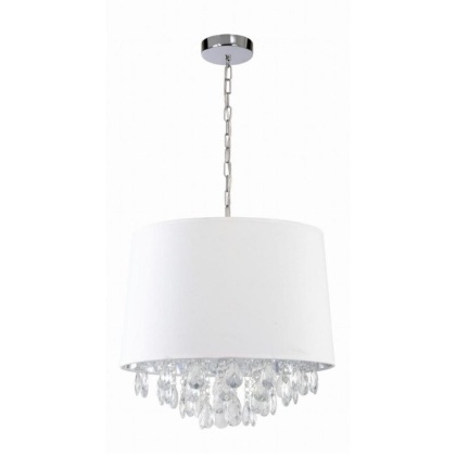 Lampa wisząca VIGO biała elegancka klasyczna z kryształkami - Light Prestige