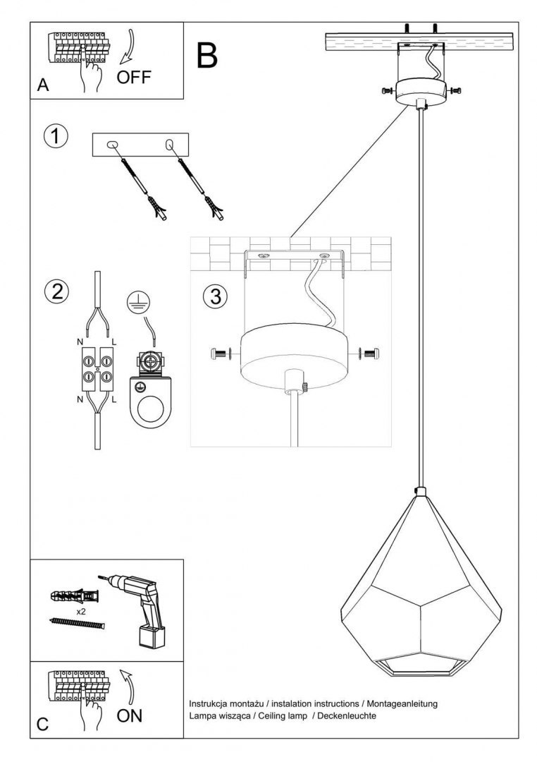 Lampa wisząca ceramiczna PAVLUS biała - Sollux Lighting Lampa wisząca ceramiczna PAVLUS biała - Sollux Lighting