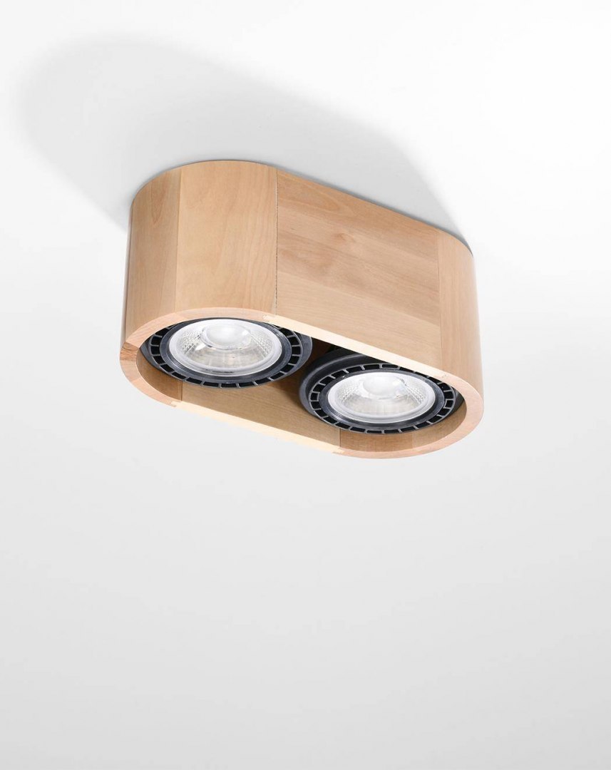 Plafon BASIC 2 naturalne drewno - Sollux Lighting Plafon BASIC 2 naturalne drewno - Sollux Lighting