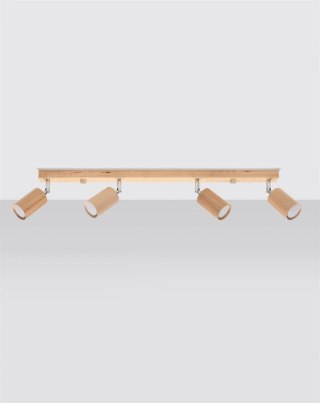 Plafon BERG 4 naturalne drewno - Sollux Lighting