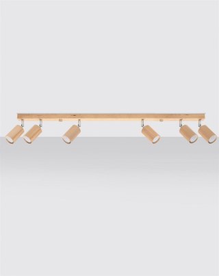 Plafon BERG 6 naturalne drewno - Sollux Lighting