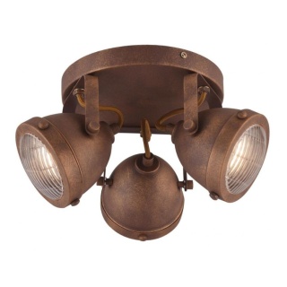 Plafon FRODO 3 potrójny rdzawo-brązowy rustykalny - Candellux Lighting