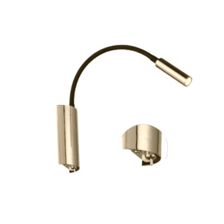 Regulowany kinkiet NUTO NERO GOLD giętkie elastyczne ramię - Orlicki Design