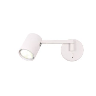 Kinkiet SNOW biały z wysięgnikiem lampka do czytania - Light Prestige