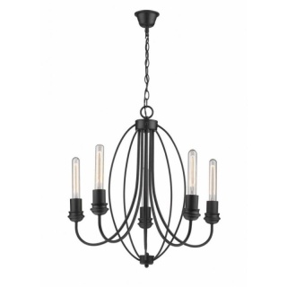 Żyrandol CANARIA 5 czarny w klasycznym stylu - Light Prestige