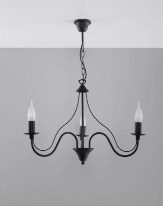 Żyrandol MINERWA 3 czarny klasyczny - Sollux Lighting