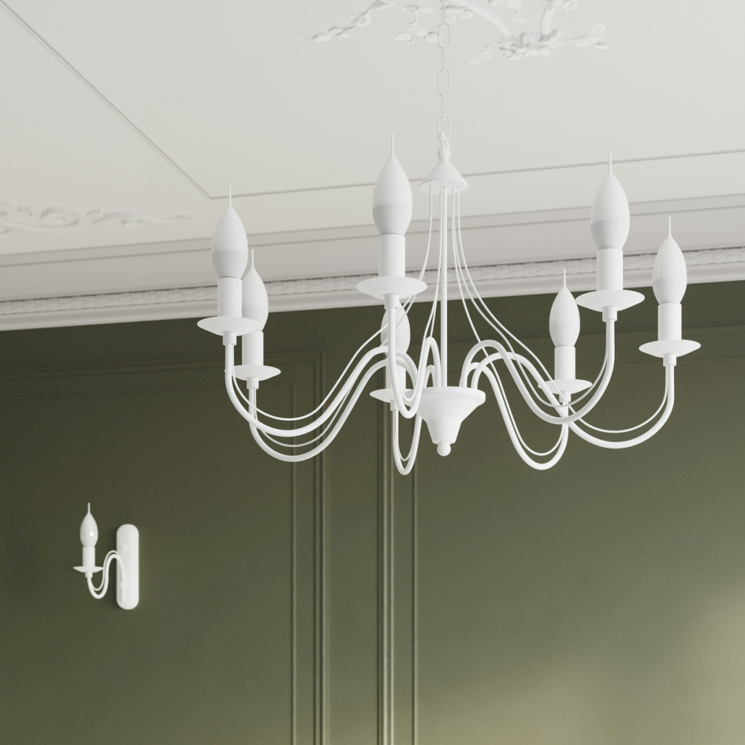 Żyrandol MINERWA 7 biały klasyczny - Sollux Lighting Żyrandol MINERWA 7 biały klasyczny - Sollux Lighting