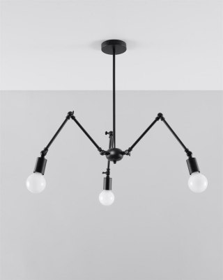 Lampa wisząca STARK 3 czarna industrialna / loft - Sollux Lighting