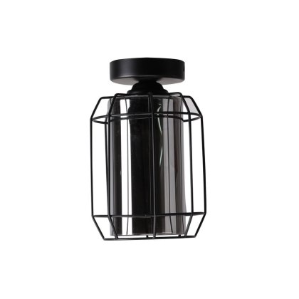 Plafon JONERA czarny / dymiony klosz w stylu loft - Candellux Lighting