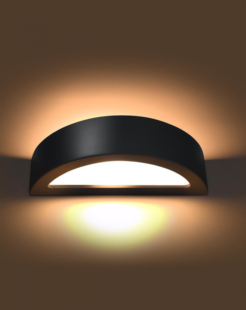 Kinkiet ceramiczny ATENA czarny lampa ścienna dekoracyjna - Sollux Lighting