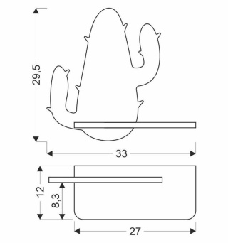 Kinkiet lampka LED z półką CACTUS 2 zielony kaktus z kablem - Candellux Lighting