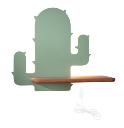 Kinkiet lampka LED z półką CACTUS zielony kaktus z kablem - Candellux Lighting