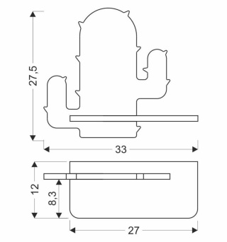 Kinkiet lampka LED z półką CACTUS zielony kaktus z kablem - Candellux Lighting