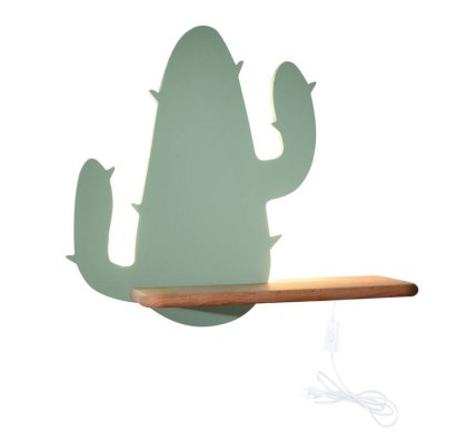 Kinkiet lampka LED z półką CACTUS 2 zielony kaktus z kablem - Candellux Lighting