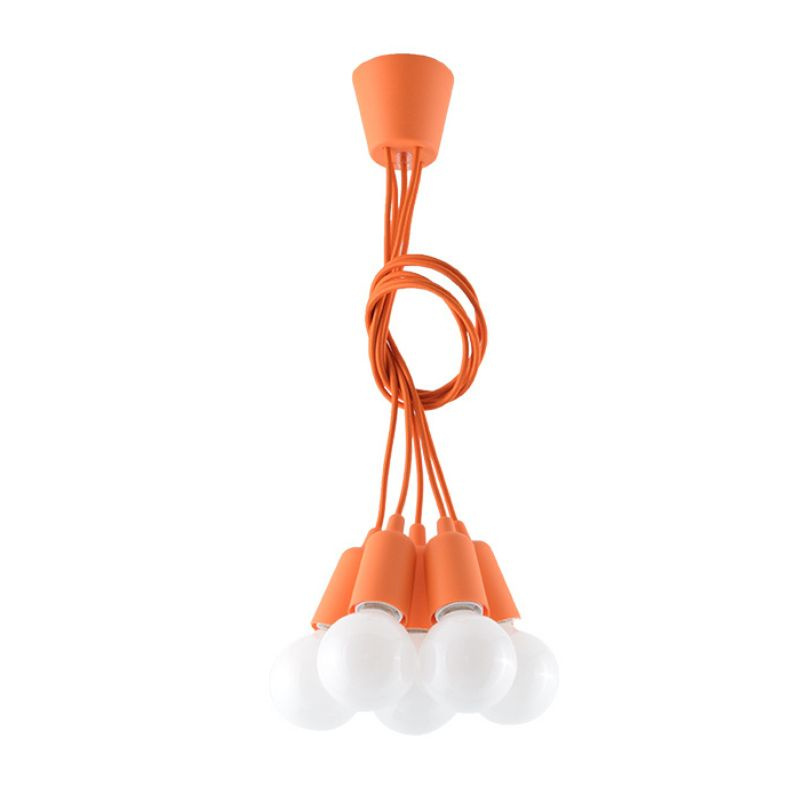 Lampa wisząca DIEGO 5 pomarańczowa - Sollux Lighting