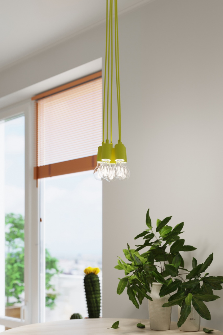 Lampa wisząca DIEGO 5 żółta - Sollux Lighting Lampa wisząca DIEGO 5 żółta - Sollux Lighting