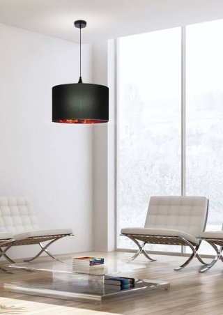 Lampa wisząca LONG 1 czarno-miedziany abażur - Candellux Lighting