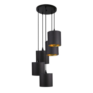 Lampa wisząca LONG 5 czarno-miedziana kaskada zwis - Candellux Lighting