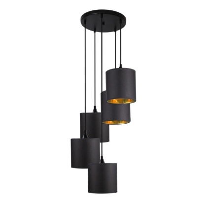Lampa wisząca LONG 5 czarno-miedziana kaskada zwis - Candellux Lighting